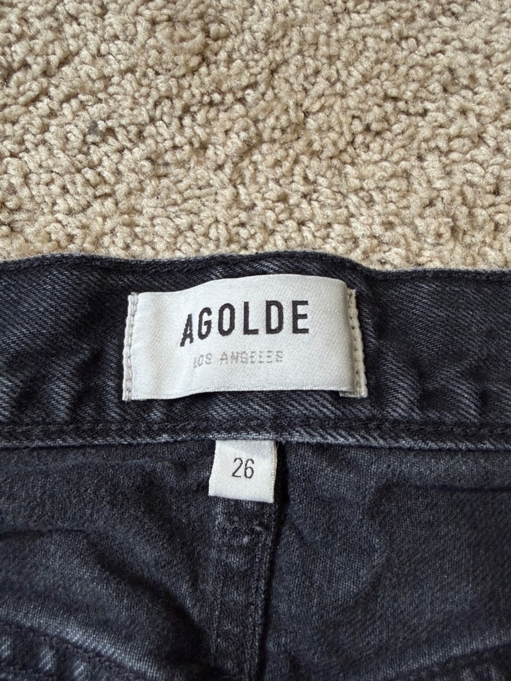 Agolde Black Button Fly Denim Jeans Size 26 - Picture 4 of 7